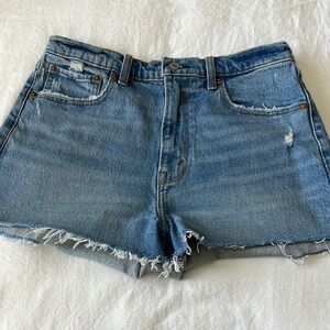 Abercrombie & Fitch Blue Jean Shorts Distressed Style